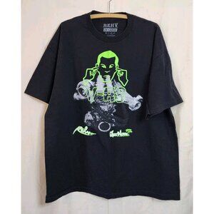 REHV Men's T-Shirt Graphic Print Short Sleeve Black Size 2XL